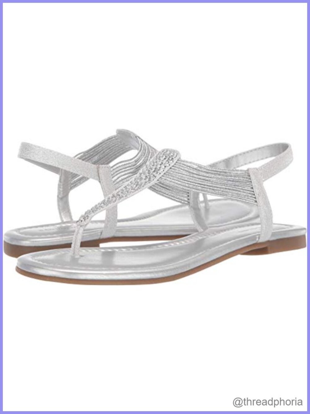 Metallic Rhinestone Flat Thong Sandals Slingback Casual Walking